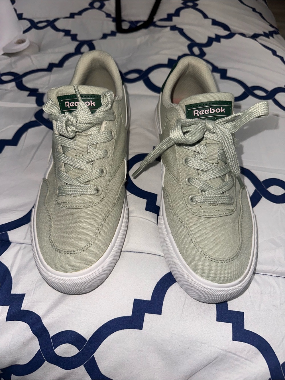 Reebok women’s Low-Top Sneakers in Sage Green and White